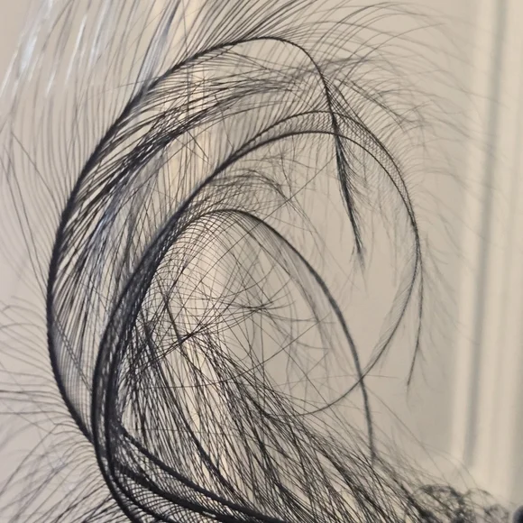 SOLD Vtg 50s Fascinator / Tilt Hat, Coralie, Party, Bead, Ostrich Feather, 7/S - Picture 8 of 11